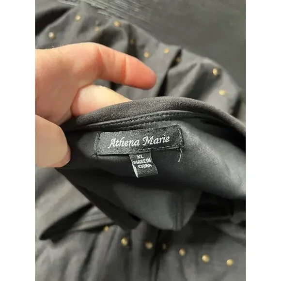 Boho/western style microsuede skirt with riveted details - Picture 7 of 8